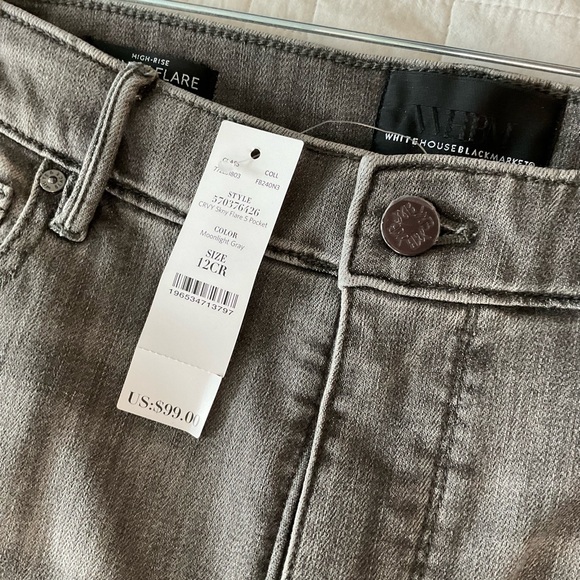 White House Black Market Gray Straight Leg Jeans - Picture 9 of 10